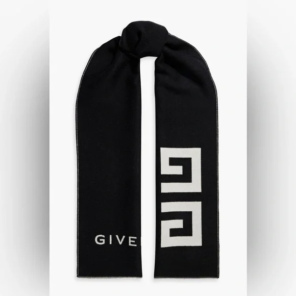 🔥🔥🔥 GIVENCHY Reversible jacquard-knit wool and silk-blend scarf🔥🔥🔥 - Picture 2 of 8